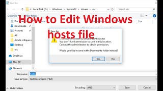 How to edit windows 10 hosts file C\Windows\System32\drivers\etc\hosts [upl. by Acirem]