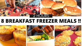 Batch Cook 8 Quick Breakfast Freezer Meals in 2 hours  Cook once eat all MONTH [upl. by Priscilla723]