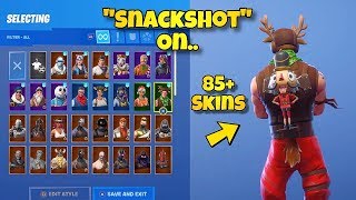 NEW quotSNACKSHOTquot BACK BLING Showcased With 85 SKINS Fortnite Battle Royale  NEW MINI CRACKSHOT [upl. by Freya862]