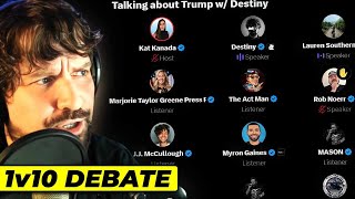 Destiny Stumps Every Conservative Influencer In HEATED 1v10 Bloodsport Debate [upl. by Hayman811]