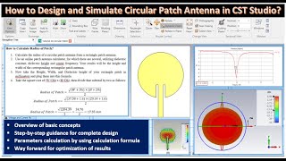 How to Design and Simulate Circular Patch Antenna using CST Studio  AWP Lab Tutorial20 [upl. by Shiroma]