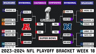 2024 NFL Playoff bracket Week 18 Scenarios [upl. by Sseb538]