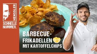 Schnelles BarbecueFrikadellen mit Kartoffelchips Rezept von Steffen Henssler [upl. by Flori]