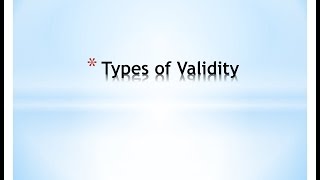 12 Types of Validity [upl. by Lertsek]