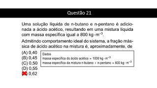 Resolução Questão 21  PROVA PETROBRAS 2014 Engenheiro de Processamento [upl. by Croix]