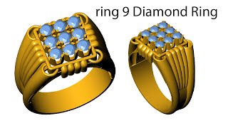 simple way to make a gents ring cad learning video 9 diamond ring Jewelry cad Design 3d cad 40 [upl. by Acihsay]