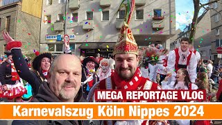 Mega Karnevalszug Köln Nippes 2024  Dienstagszug Reportage Vlog von kirmesmarkus [upl. by Hatokad]