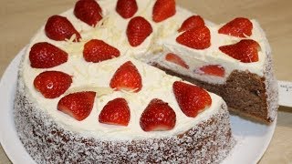 GÂTEAU ITALIEN FRAISE ET MASCARPONE FACILE CUISINERAPIDE [upl. by Oruhtra]