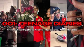 001 TEENAGE DIARIES  Hoco 24 Hoco Game Trick or Treating ETC ᥫ᭡ [upl. by Nohtanhoj313]