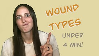 WOUNDS  TYPES OF WOUNDS OVERVIEW [upl. by Antonina313]