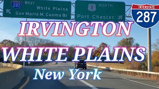 I287 CROSS WESTCHESTER EXPRESSWAY FROM RYE TO IRVINGTON NEW YORK EXIT 1travelnewyorkusatour [upl. by Ingeborg]