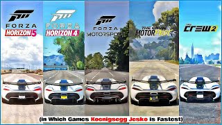 Koenigsegg Jesko Top Speed in FH5 FH4 FM8 The Crew Motorfast The Crew 2 Assetto Corsa [upl. by Weaks]