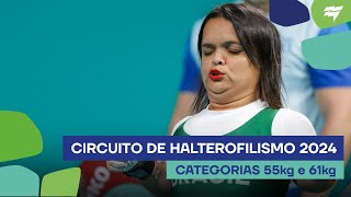 1ª fase nacional  Circuito Loterias Caixa de Halterofilismo – Categorias 55kg e 61kg fem [upl. by Atsylak]