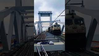 90 km speed on new pamban bridge train newpambanbridge rameswaramisland [upl. by Yatnoed]