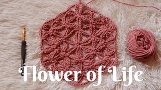 How to crochet Flower of Life with MayaLunaCorazon [upl. by Ymorej]