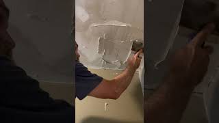 Mudding Sheetrock Repair durock sheetrock mud handyman ceiling repair [upl. by Einna]