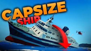 DETAILED Ship CAPSIZES and SINKS  Stormworks Build and Rescue [upl. by Buddy]