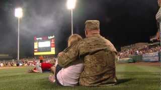 Soldier surprises daughter at Salt Lake Bees game [upl. by Nilek]