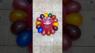 Big Purple Smile balloon with water colorful amp mini cycle rainbow balloons pop reverse asmr satisfy [upl. by Daza322]