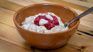 Porridge with Peanut Butter and Raspberry Jam [upl. by Yekcin]