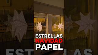 ESTRELLAS de PAPEL para NAVIDAD ⭐ youtubeshorts shorts christmas decoration diy tip hack [upl. by Hsakiv129]