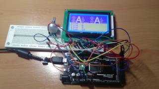 Arduino  Testing a KS0108 GLCD using the openGLCD demo [upl. by Ebner828]