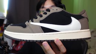 Travis Scott Jordan 1 Low Mocha From DHGate  Review  On Foot [upl. by Aikkin]