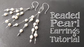 DIY Beaded Pearl Earrings Tutorial [upl. by Monafo]