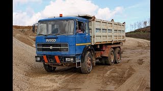 Il fascino delle cave nel viterbese vecchi camion FIAT che sgobbano per la pagnotta [upl. by Suinotna]