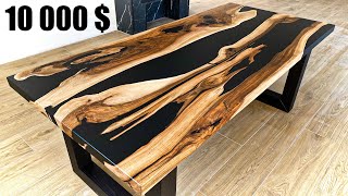 How to make a tableWalnut and epoxy resin table WOODWORKING [upl. by Martine]