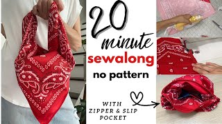 HOW TO MAKE A FASHIONABLE PURSE OUT OF 2 BANDANAS  SO EASY [upl. by Aynnat]