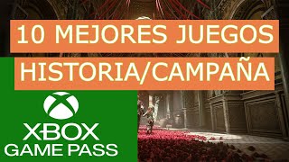 Mejores Juegos Modo Historia Campaña en XBOX GAME PASS Xbox One Xbox Series SX PC [upl. by Ahsaeym490]