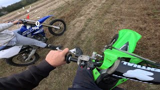 kx450 vs yz450f drag race holeshot crf150r dirtbike [upl. by Mark]