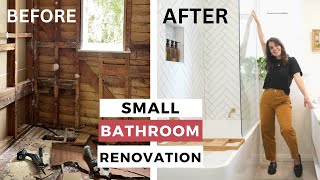 DIY Small Bathroom Renovation w EXTREME Before amp After  Homestead Makeover [upl. by Cormack228]