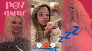 Trisha Paytas Unintentional ASMR POV chill FaceTime [upl. by Aisatana]