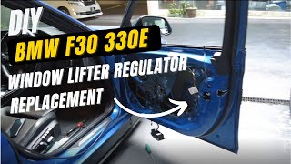 BMW F30 330e window lifter regulator DIY replacement [upl. by Ahsaercal233]