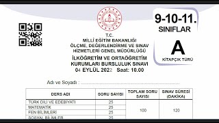 Bursluluk 2022 91011Sınıf Soruları ve Çözümleri TDE 10 Sorunun Cevabı C olacak [upl. by Juliet639]