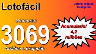 ANÁLISE E PROJEÇÃO PARA O CONCURSO 3069 DA LOTOFÁCIL  ACUMULADO [upl. by Arrek]