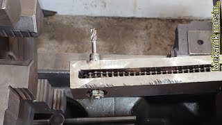 Proses pembuatan dudukan end mills untuk memotong alur pasak pada diameter dalam [upl. by Ephram]