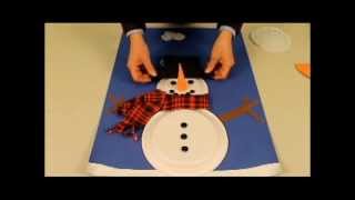 Snowman made with paper plates [upl. by Kcir73]