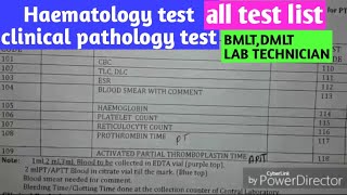 Haematology test  Clinical pathology test [upl. by Gerstner822]