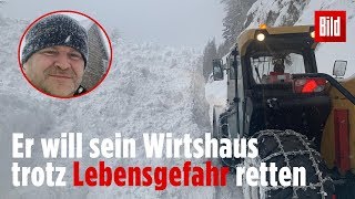 Gastwirt kämpft alleine gegen die Schneemassen [upl. by Lledner]