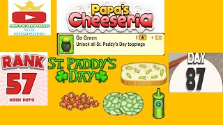 Papas Cheeseria  RANK 57  All St Paddys Day Toppings Unlocked [upl. by Foulk]