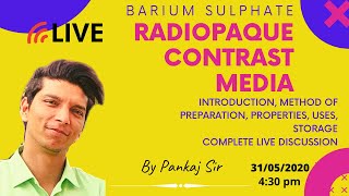 RadiOpaque contrast media  Barium Sulphate inorganic chemistry lecture d pharma [upl. by Alodee]