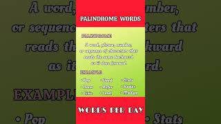 Words that reads the same backward and forward englishlearners englishlearning youtubeshorts [upl. by Arrat]