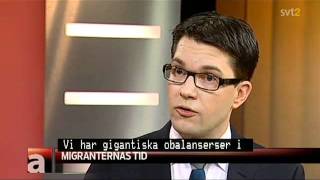 Aktuellt Debatt Jimmie Ã…kesson SD och Annie LÃ¶Ã¶f C 1 November 2011 [upl. by Eednyl]