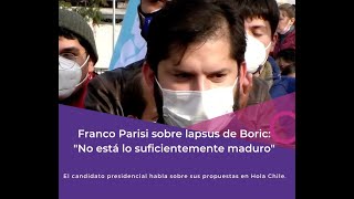 Franco Parisi sobre lapsus de Gabriel Boric quotNo está lo suficientemente maduroquot [upl. by Alduino]