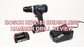 Bosch HDS183 Cordless 18V Brushless Motor Hammer Drill Review [upl. by Fitalludba253]