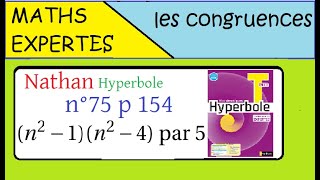 Terminale Maths ExpertesArithmétique et congruenceExercice 75 p 154 Nathan Hyperbole [upl. by Hildegard]