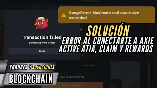 Solución Transaction failed Ronin Wallet [upl. by Arukas]